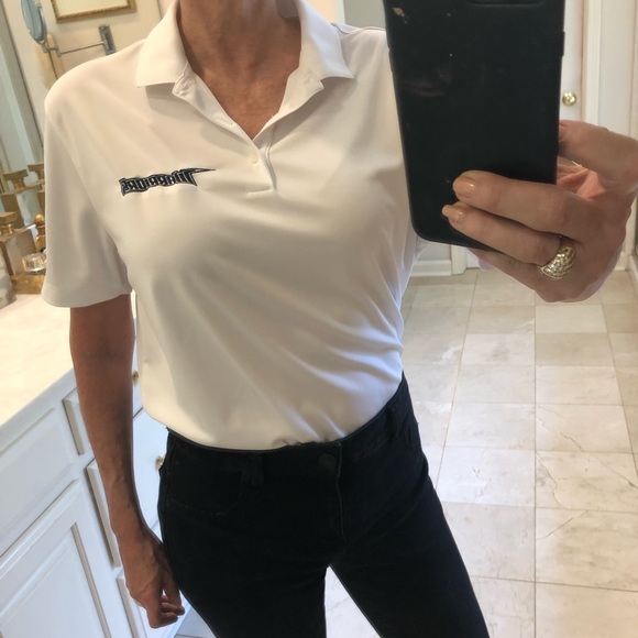 FREE with purchase: Nike Golf Dri-Fit polo shirt, Warriors, white Sz M - Picture 6 of 11